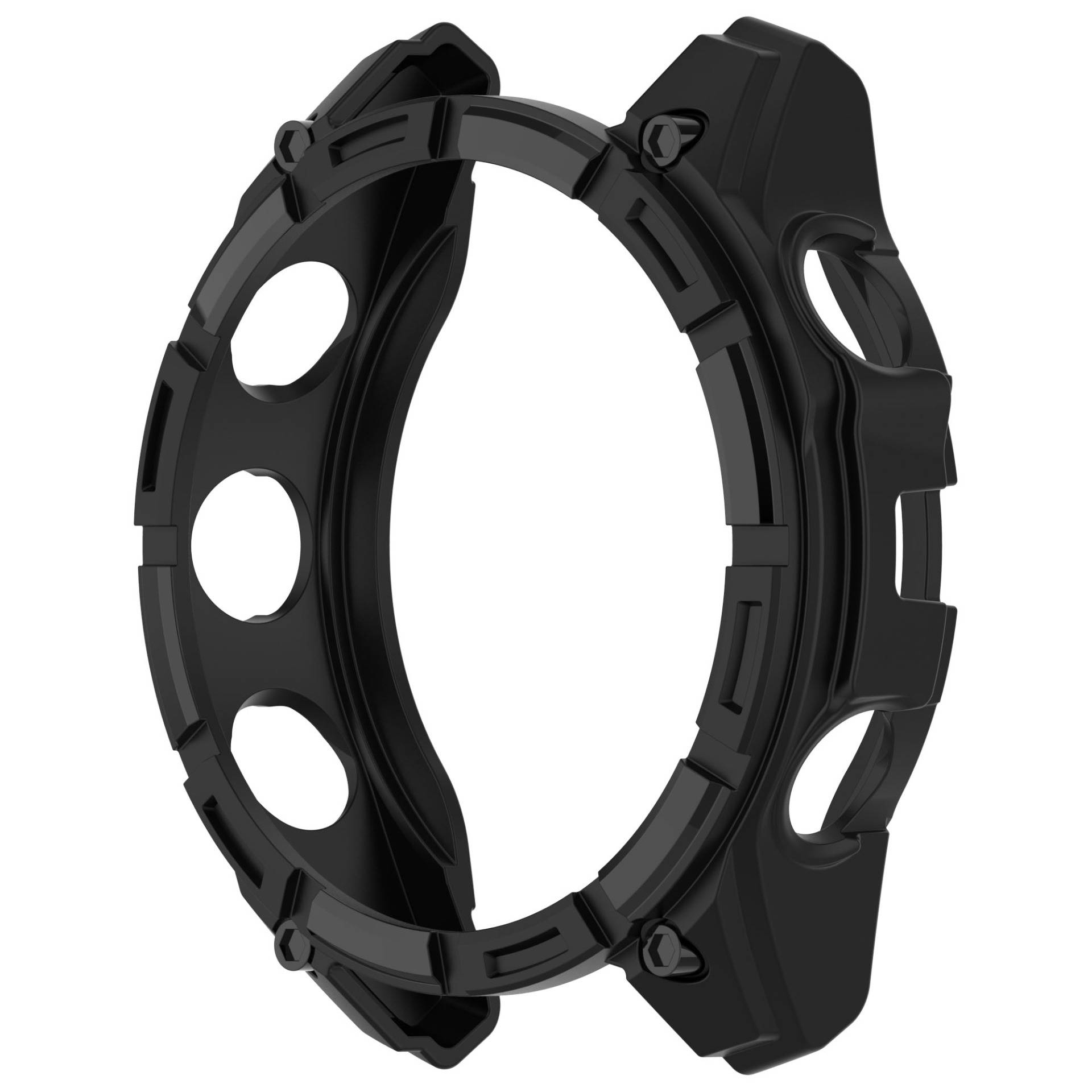 Hohle Panzer Schutzhülle 47mm kompatibel mit Garmin Quatix 8 - Mehrfarbig Black