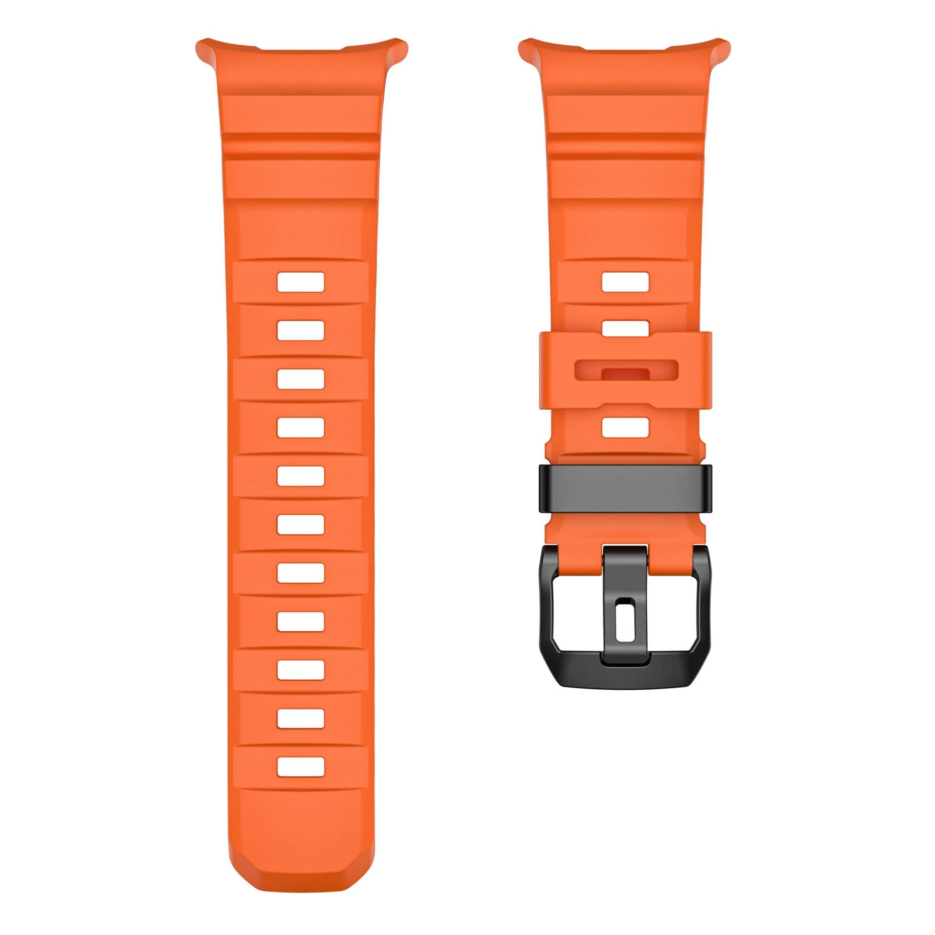 Wildpfad Uhrenarmband kompatibel mit Samsung Galaxy Watch Ultra 47mm, Silikon + Edelstahl, Sportliches Design in mehreren Farben Orange