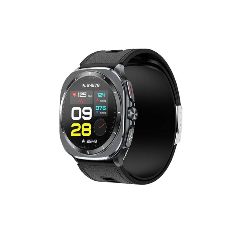 Smartwatch mit Luftpumpe zur Blutdruck- und EKG-Überwachung, kompatibel mit der HealthWear-App Black