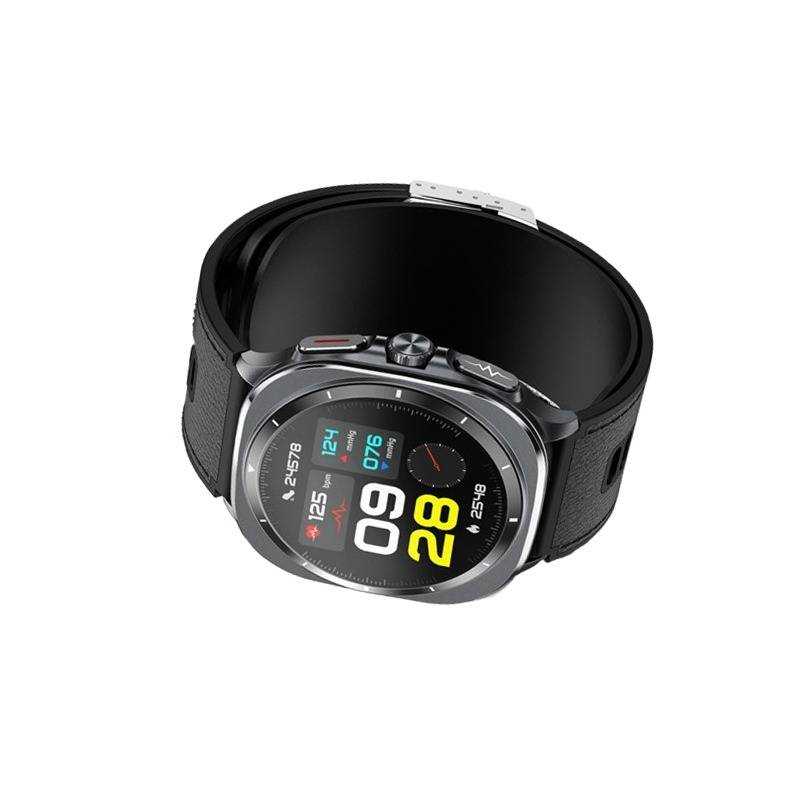 Smartwatch mit Luftpumpe zur Blutdruck- und EKG-Überwachung, kompatibel mit der HealthWear-App Black