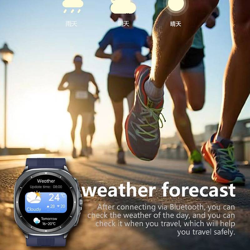 Smartwatch mit Luftpumpe zur Blutdruck- und EKG-Überwachung, kompatibel mit der HealthWear-App Black