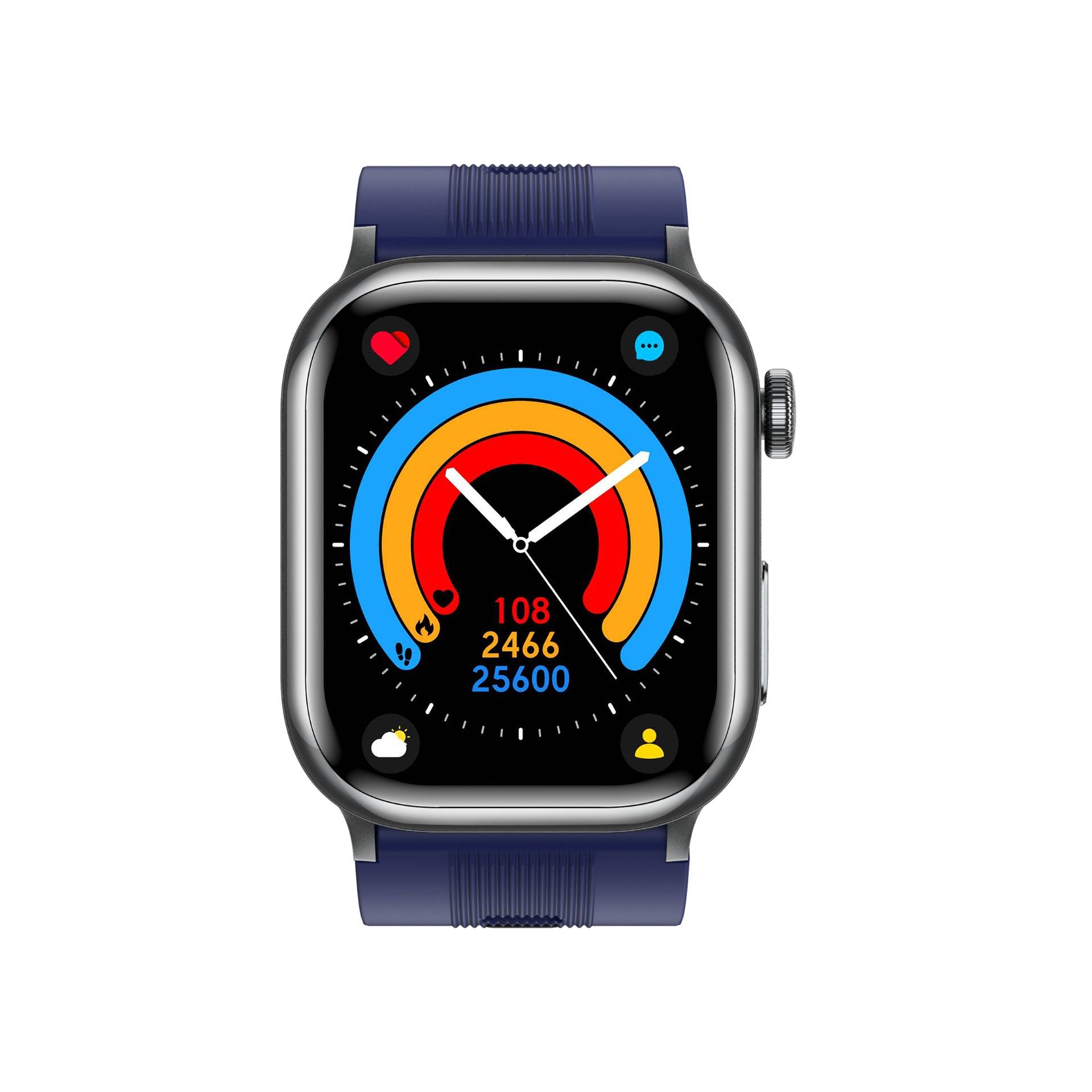 Smartwatch mit Luftpumpe, Blutdruck und EKG – Gesundheitsüberwachung und Bluetooth-Anruf Blue