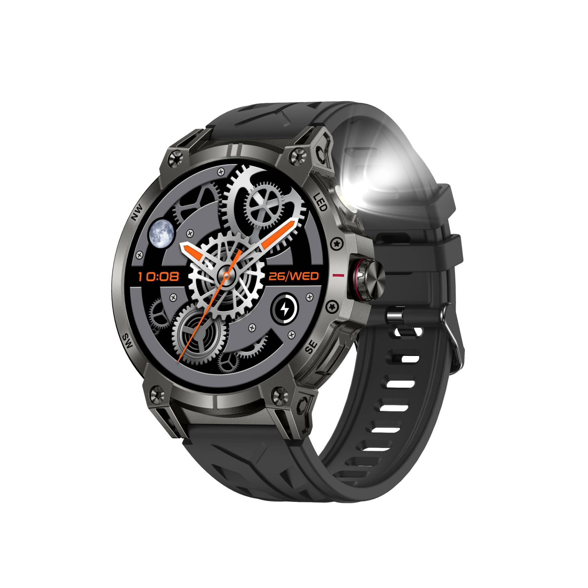 Multifunktionale Smartwatch mit Gesundheitsüberwachung und Bluetooth-Anrufen Black