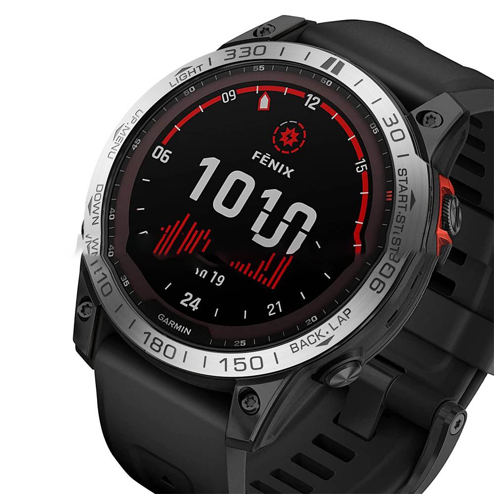 Stilvolle Lünette kompatibel mit Garmin Fenix ​​7X Silver