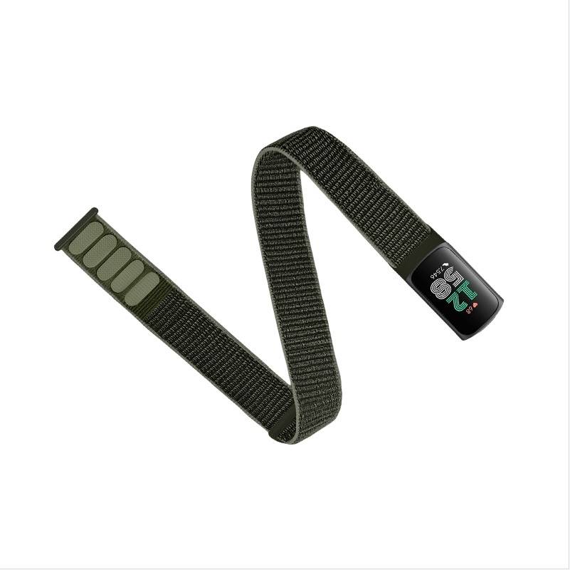 Fitbit Charge5/6 Armband kompatibel mit Nylonarmband in Militärgrün, atmungsaktiv und wasserabweisend Green