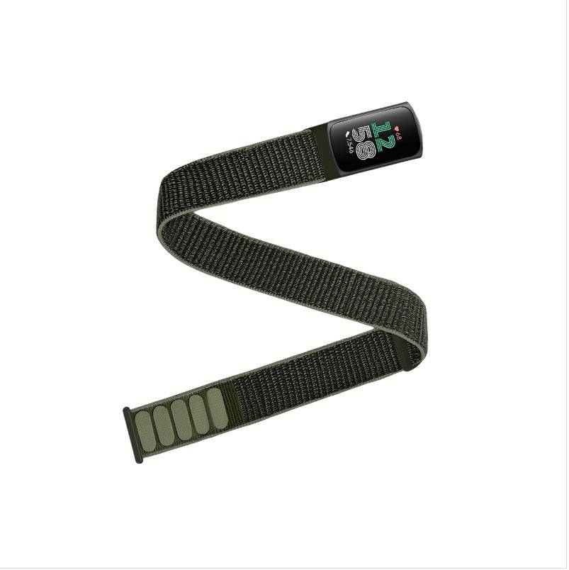 Fitbit Charge5/6 Armband kompatibel mit Nylonarmband in Militärgrün, atmungsaktiv und wasserabweisend Green
