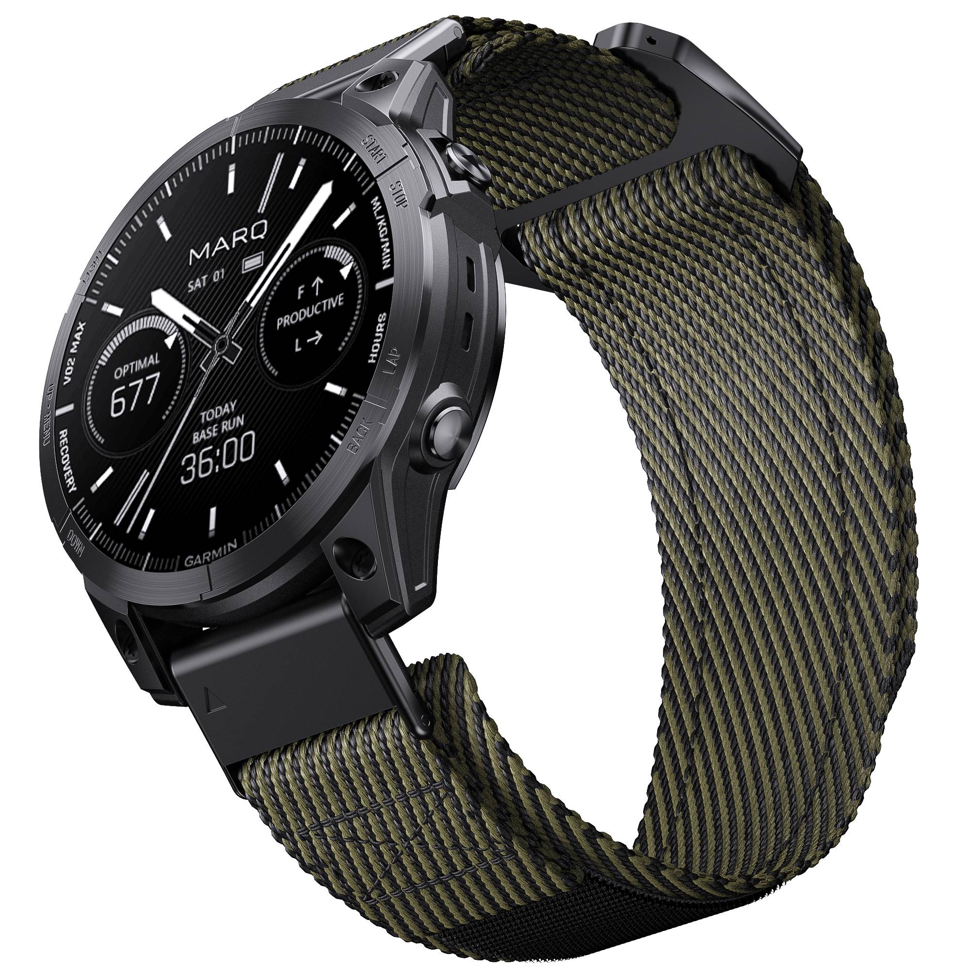 26 mm gewebtes Nylonarmband mit Schnellverschluss für Garmin Fenix 7