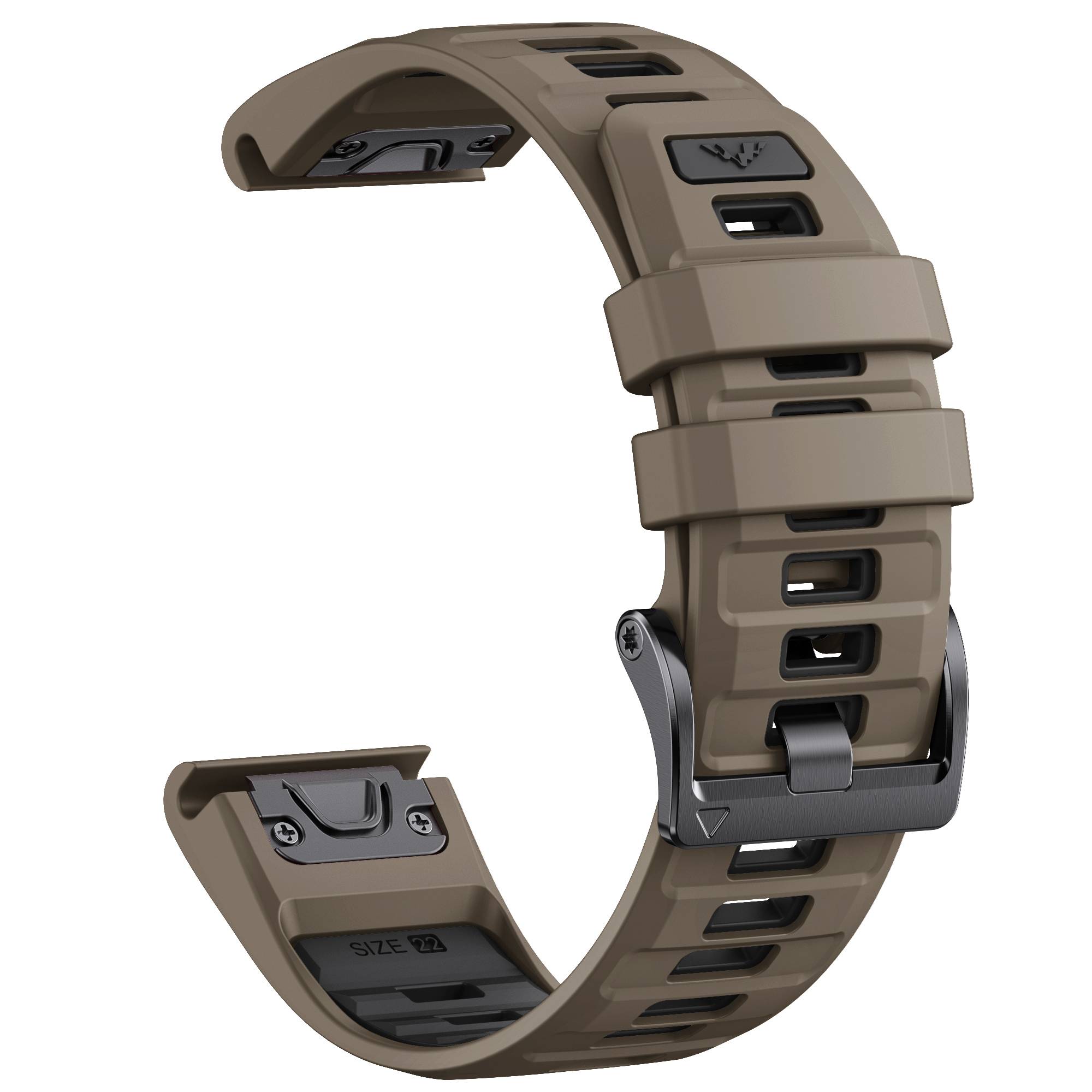 22 mm Schnellverschluss-Silikonband für Garmin Fenix 8 47 mm Brown