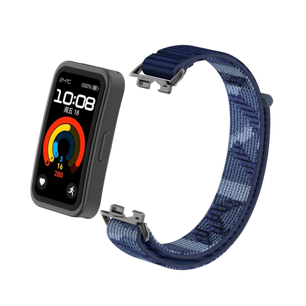 Stylisches Nylonarmband für Huawei Band 10/9/8 mit Metalladaptern Blue