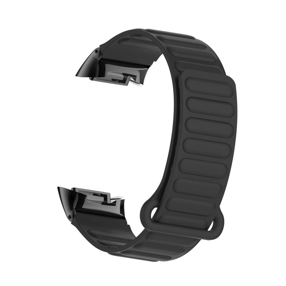 Stylisches magnetisches Silikonarmband für Fitbit Charge 6 Black