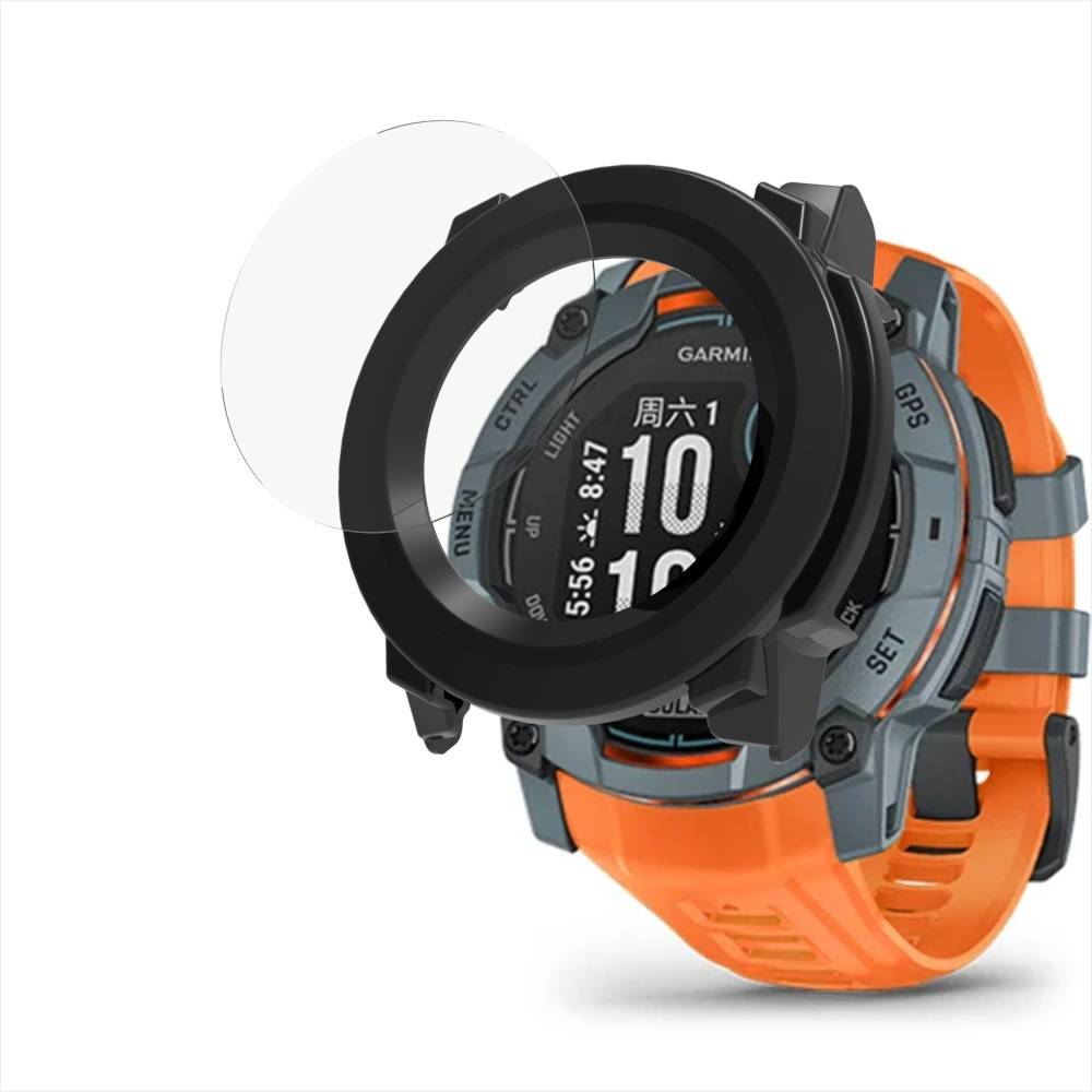 Hülle für Garmin Instinct 3 - PC + gehärtete Folie Black 50 mm