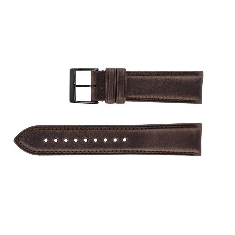 Italienisches, leicht veränderliches Uhrenarmband aus glattem Öl-Wachs-Rindsleder Khaki 20 mm