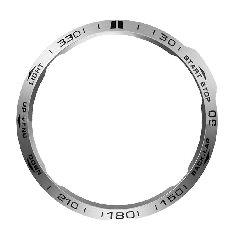 Stilvolle silberne Lünette für Garmin Fenix 6X - Schwarze Inschriften