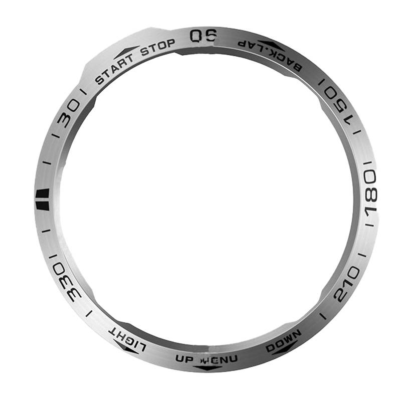 Stilvolle silberne Lünette für Garmin Fenix 6X - Schwarze Inschriften