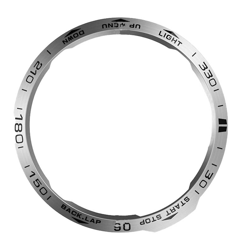 Stilvolle silberne Lünette für Garmin Fenix 6X - Schwarze Inschriften