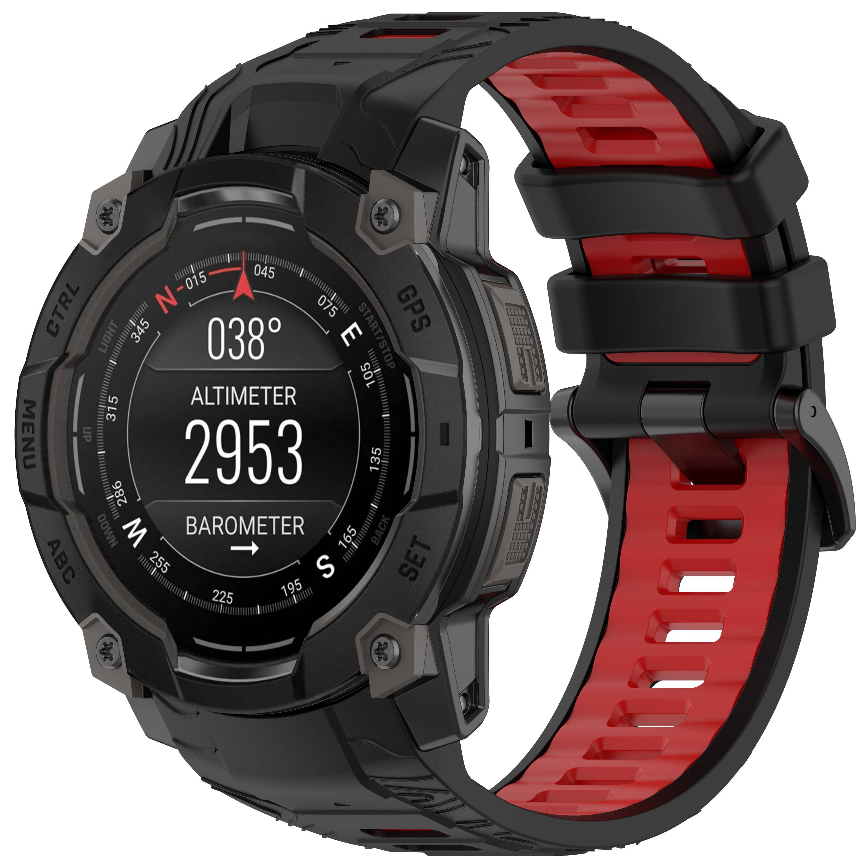 Garmin Instinct 3 Zweifarbige Silikon-Uhrenarmband Red Modell 2
