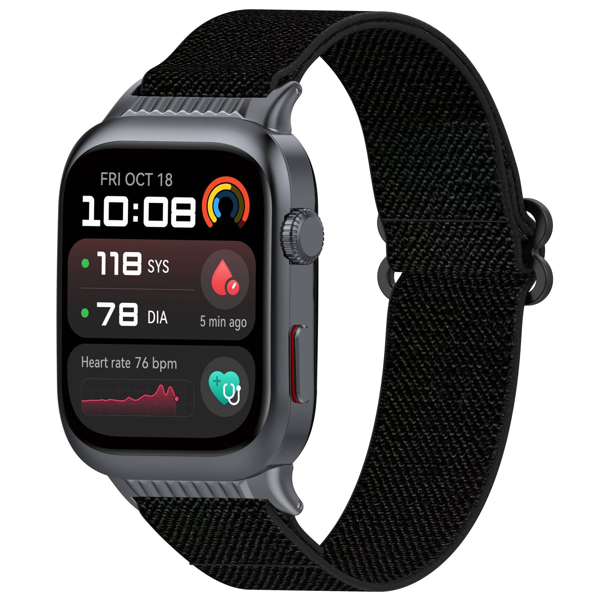 Huawei Watch D2 Nylon Elastisches Band: Verstellbares & Gewebtes Armband Black