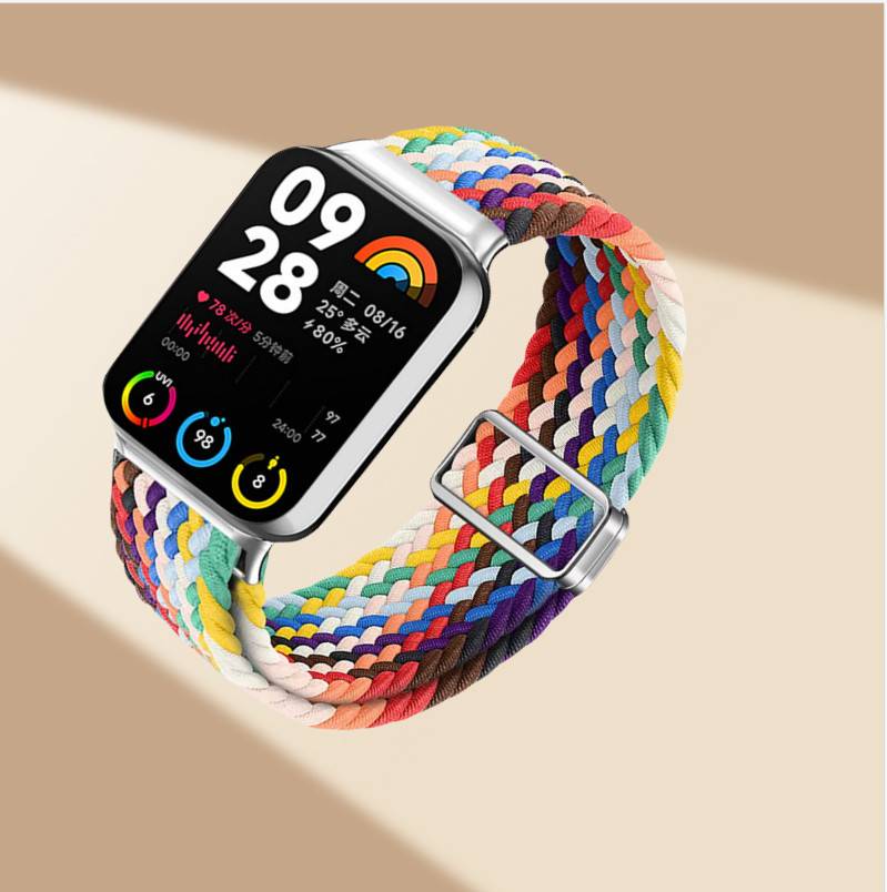 Xiaomi Band 9 Pro Regenbogen Nylon Loop Armband - Verbessertes Magnetisches 2.0 Redmi Watch5 Aktiv