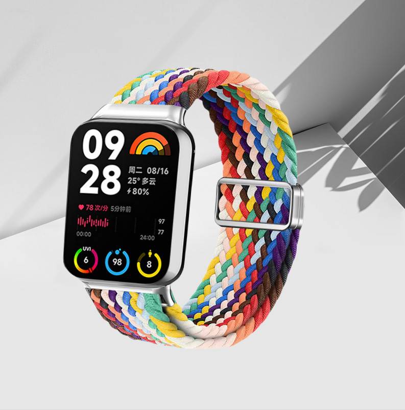 Xiaomi Band 9 Pro Regenbogen Nylon Loop Armband - Verbessertes Magnetisches 2.0 Redmi Watch5 Aktiv