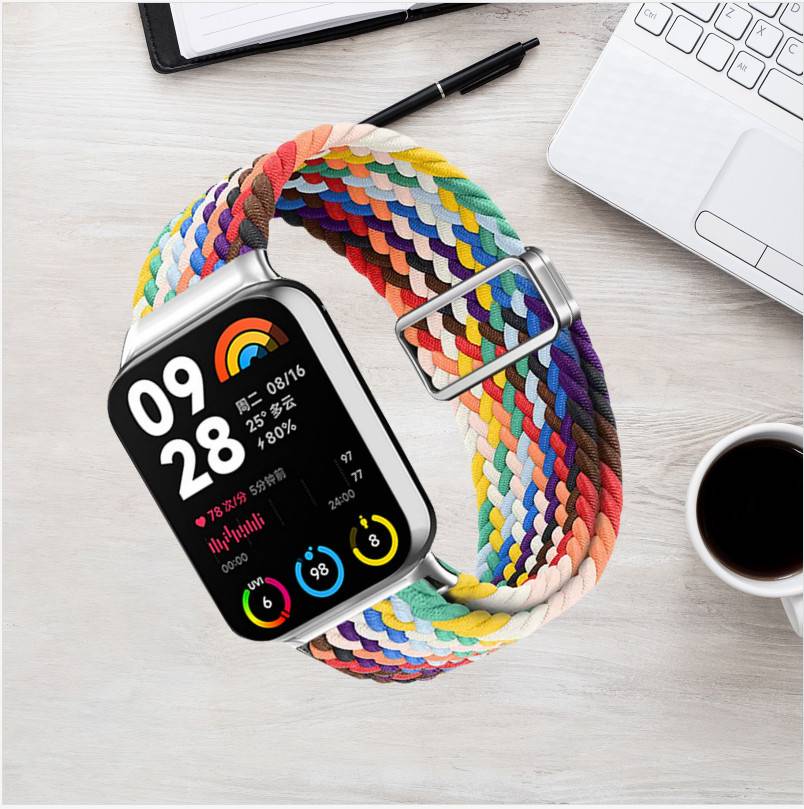 Xiaomi Band 9 Pro Regenbogen Nylon Loop Armband - Verbessertes Magnetisches 2.0 Redmi Watch5 Aktiv