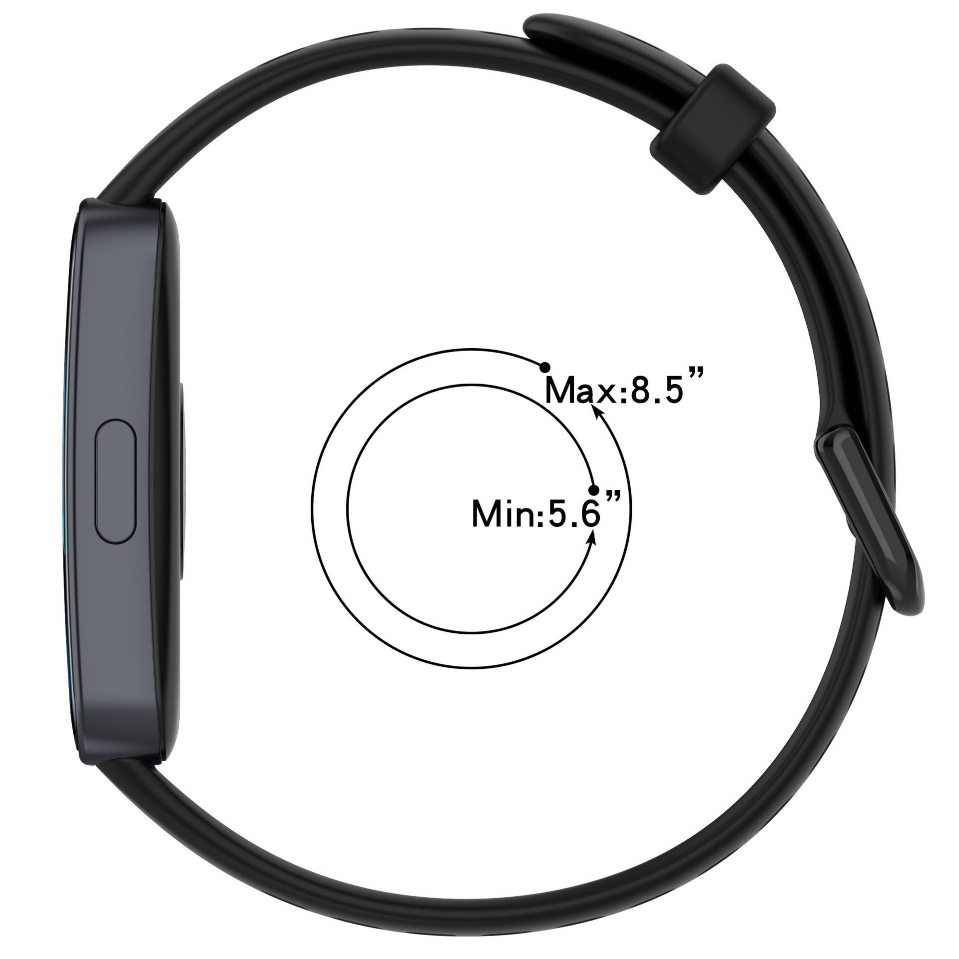 Ersatzarmband für Huawei Band 8/9 - Atmungsaktives Silikon Uhrenarmband Black