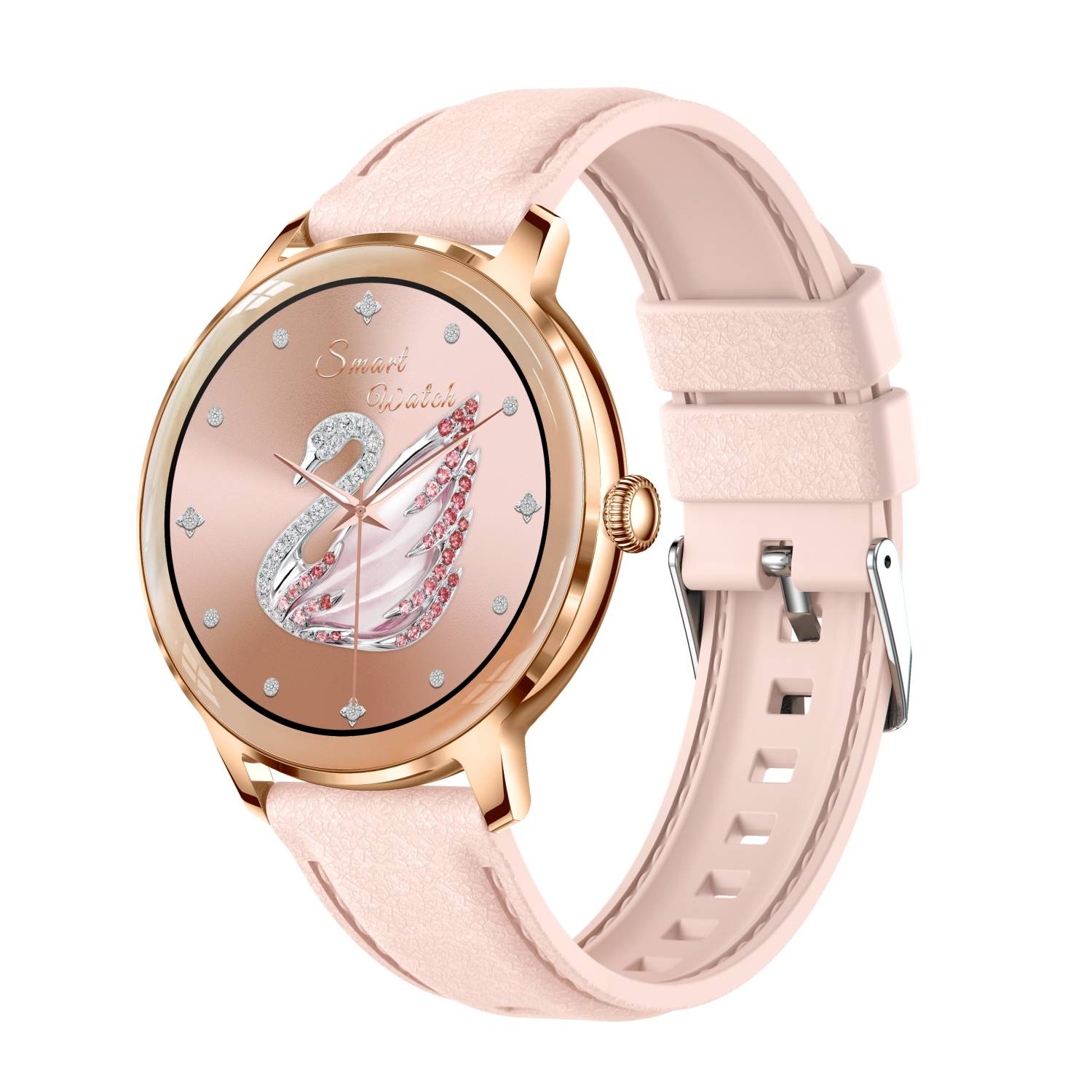 Smartwatch mit Puls-, Blutdruck- und Blutsauerstoffmessgerät PinkGold