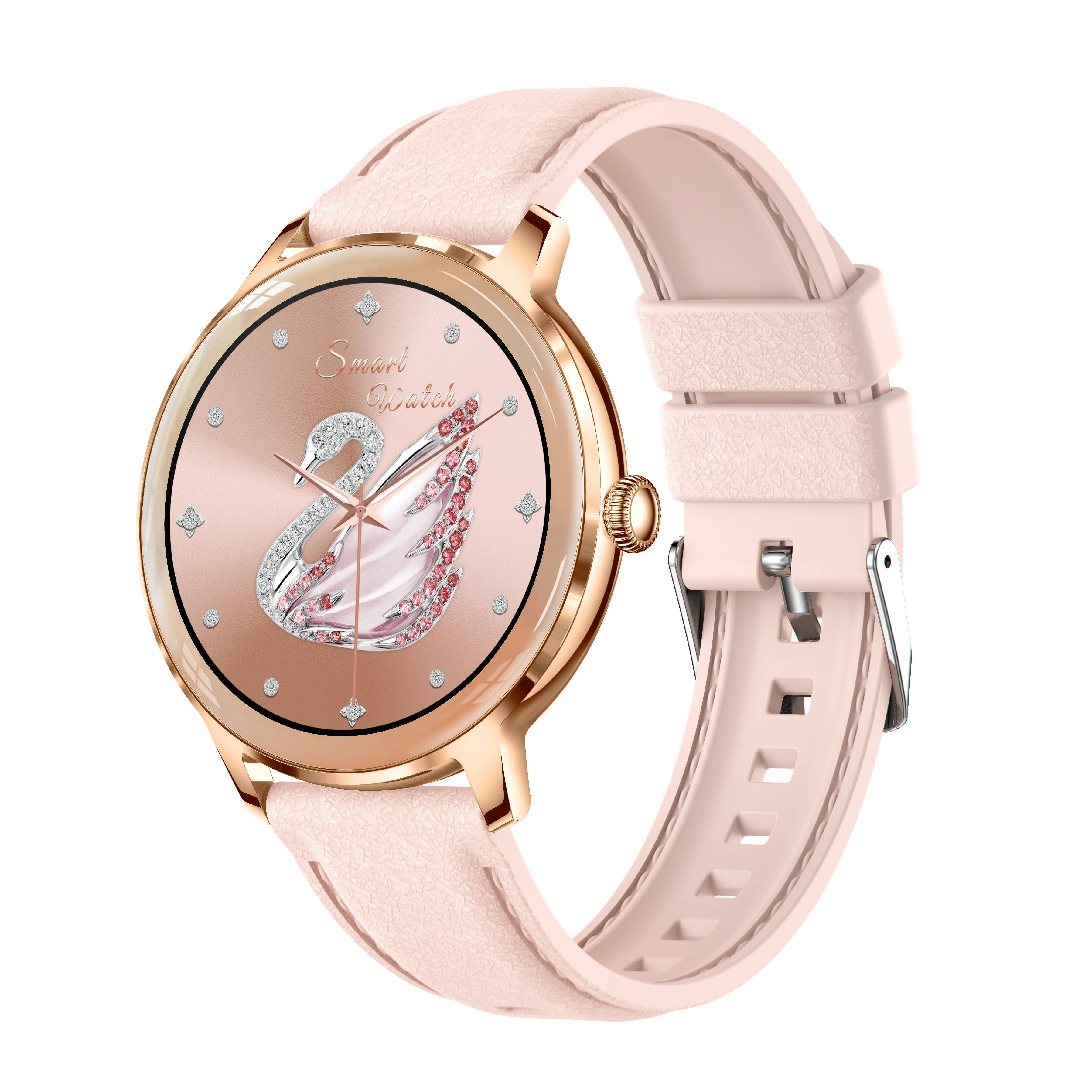 Smartwatch mit Puls-, Blutdruck- und Blutsauerstoffmessgerät PinkGold