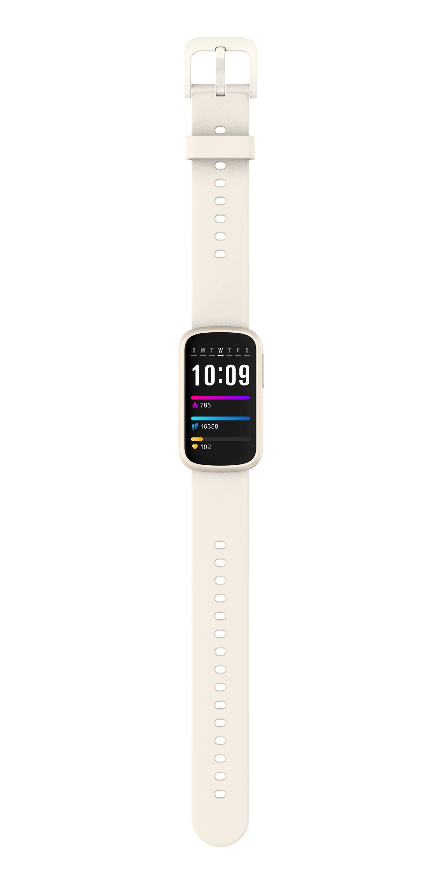 Multifunktionale Smartwatch, kompatibel mit Da Fit — 1.47-inch quadratisches TFT, IP68, Bluetooth-Anrufe, 150mAh Batterie Beige
