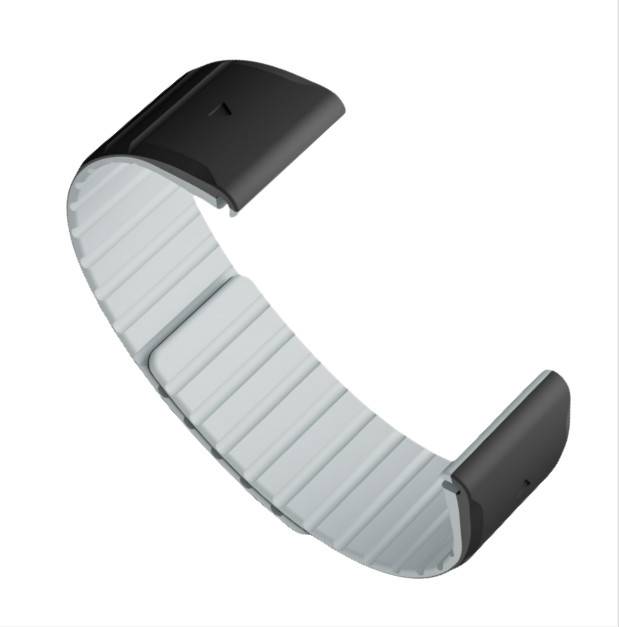 Garmin Fenix Armband, Magnetisches Silikon Uhrenarmband Kompatibel mit Fenix 8/7/6/5 Black+Grey 26 mm