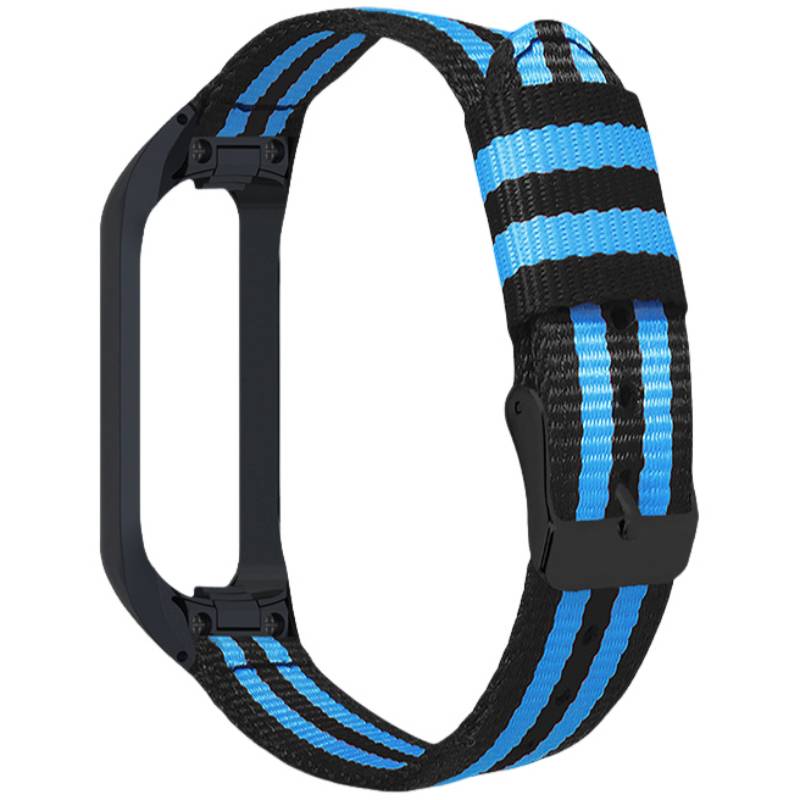 Canvas-Uhrenarmband für Samsung Galaxy Fit E SM-R375 Black/Blue