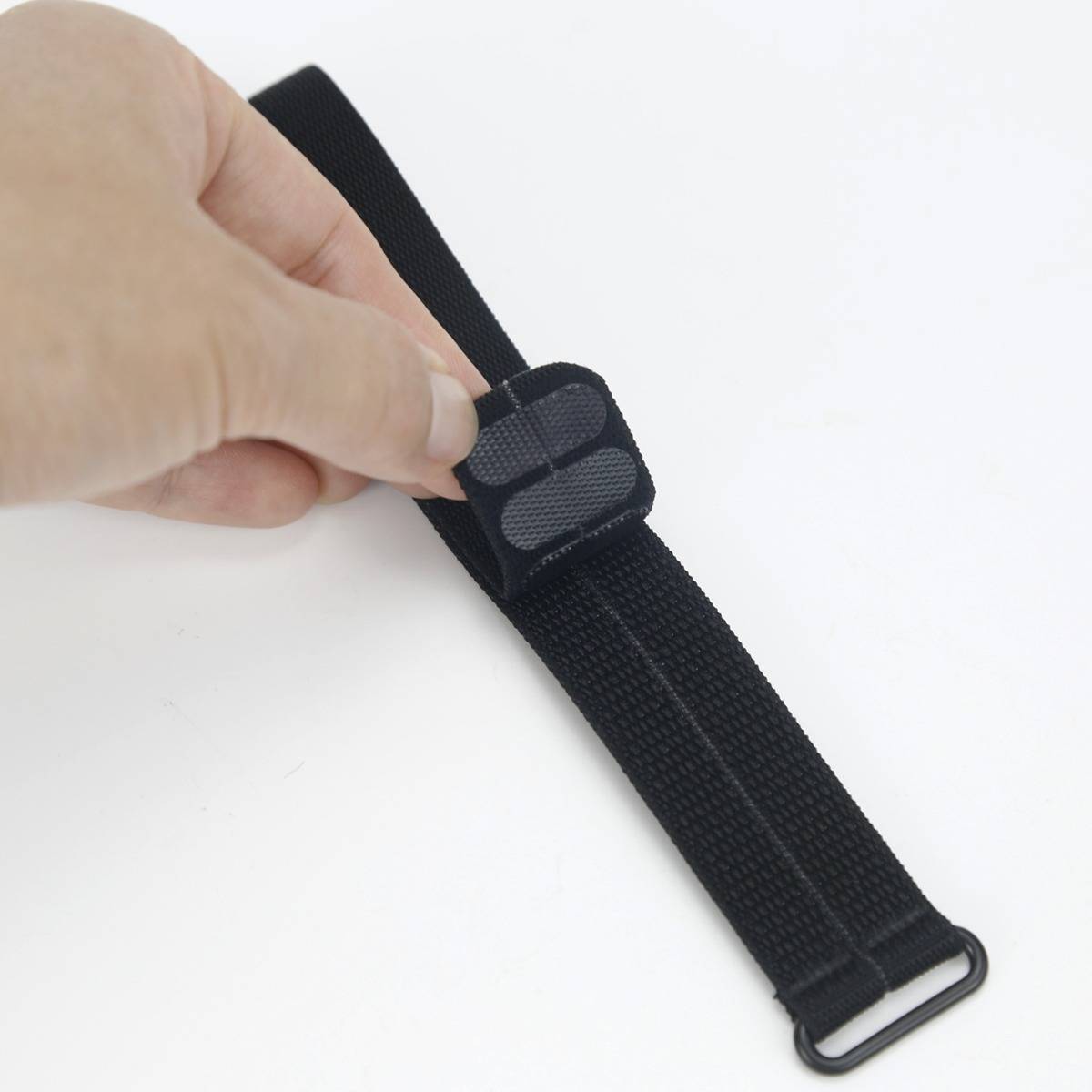 Nylon-Schnellverschluss-Uhrenarmband, kompatibel mit COROS Herzfrequenz-Armband – atmungsaktiv, weiche Fleece-Oberfläche, Größe L Black