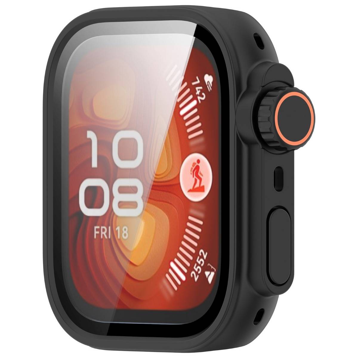Watch Schutzgehäuse kompatibel mit Huawei Watch Fit5 — PC + gehärtetes Glas, Schwarz