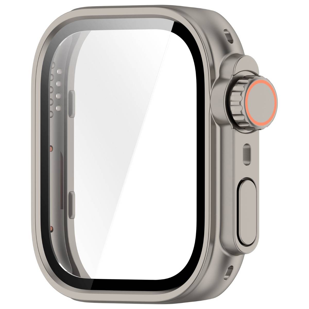 Schutzhülle für Smartwatch kompatibel mit Huawei Watch Fit5 - PC + gehärtetes Glas, Titanstahl-Finish