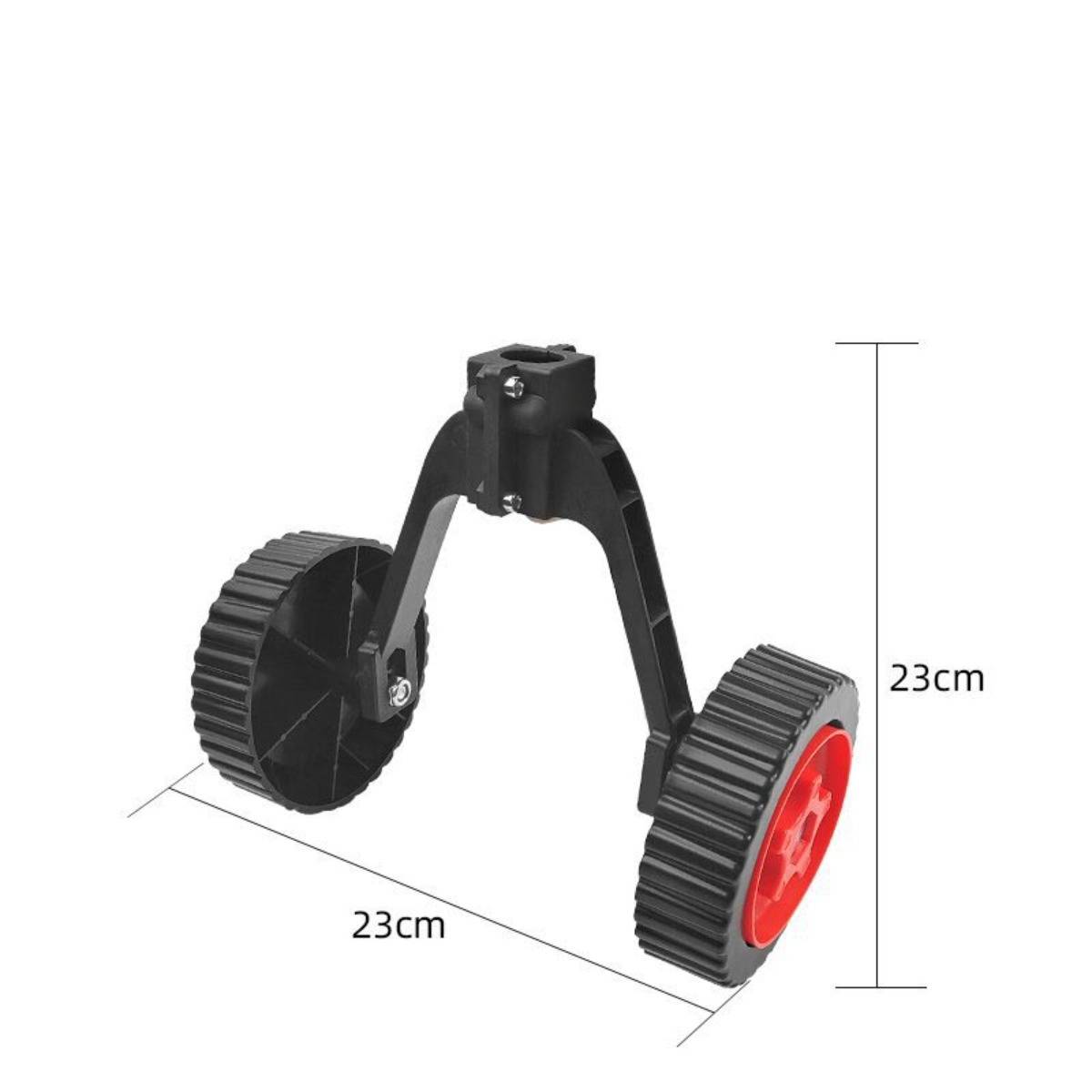 Abnehmbares Stützrad für Rasentrimmer — PVC Schwarz Rot Zusatzrad für Hand- und Rucksacktrimmer