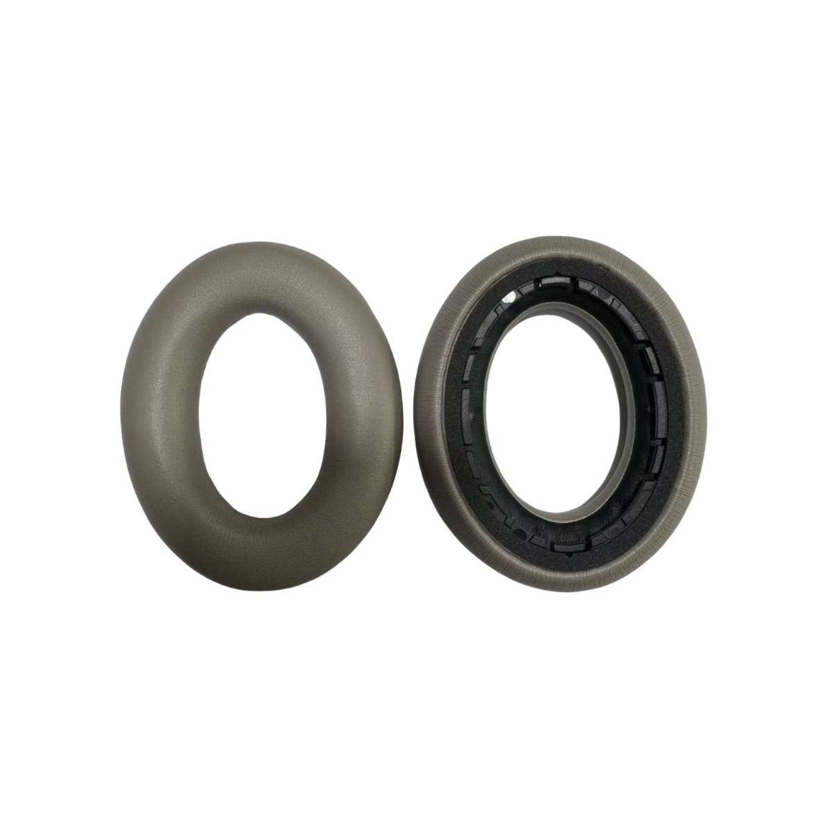 Zwei Ansichten einer ovalen Gummidichtung oder eines Gummidichtungsrings, eine von vorne und eine, die den inneren Ring und die schwarze Einlage zeigt.