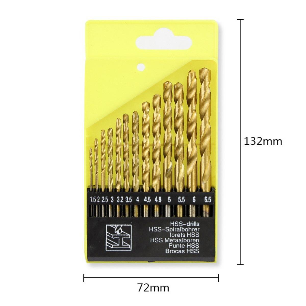 13-teiliges HSS Spiralbohrer Set – Titannitridbeschichteter Rundschaft für Holz, Metall und Kunststoff