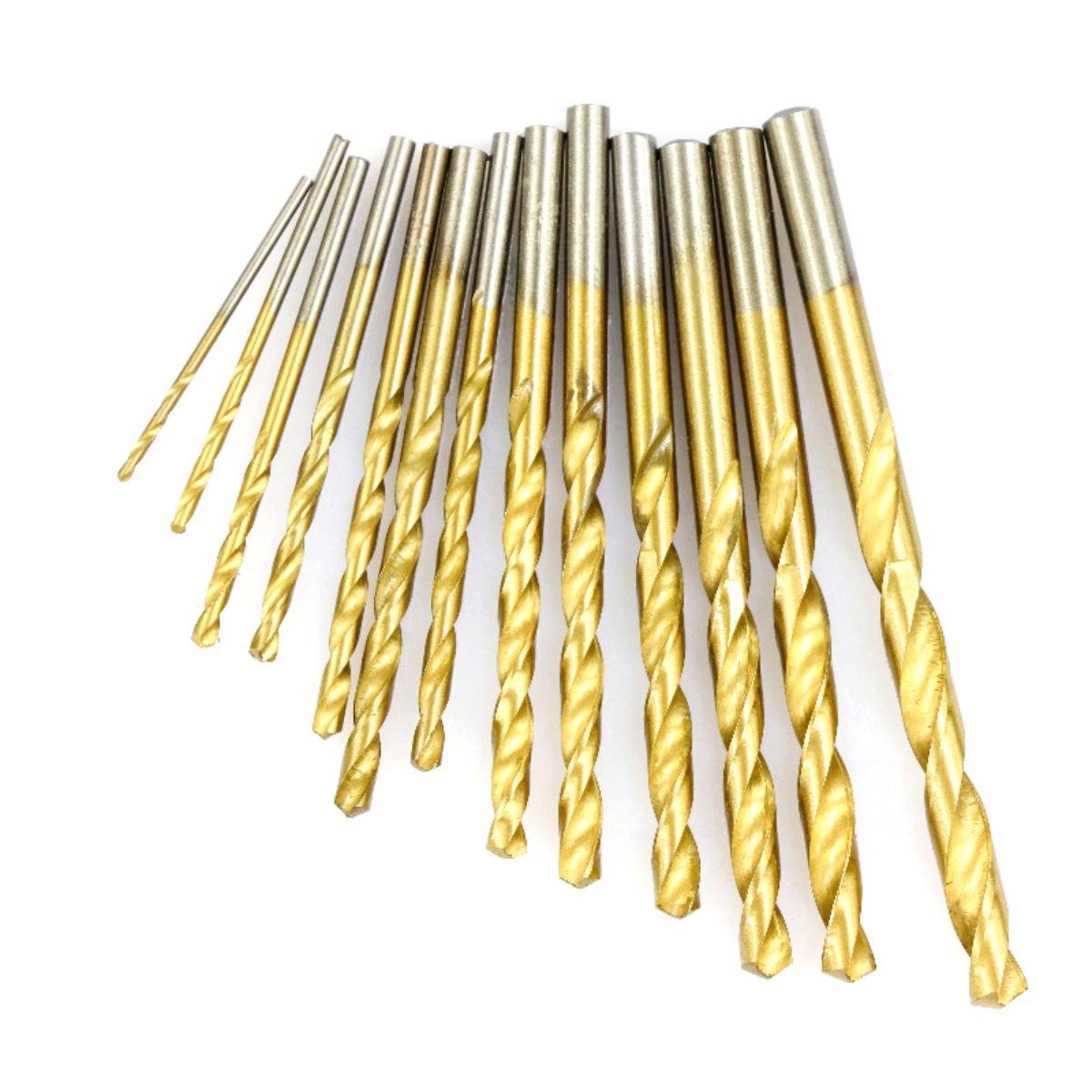 13-teiliges HSS Spiralbohrer Set – Titannitridbeschichteter Rundschaft für Holz, Metall und Kunststoff