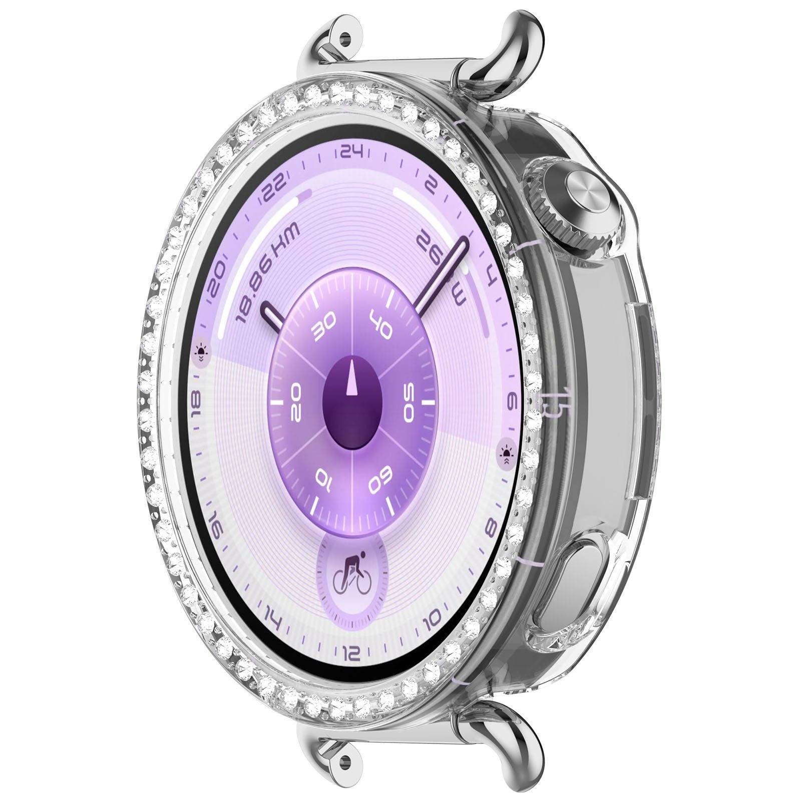 Einzelne Reihe Diamant Hohl PC Schutzhülle kompatibel mit Huawei Watch GT6 41MM