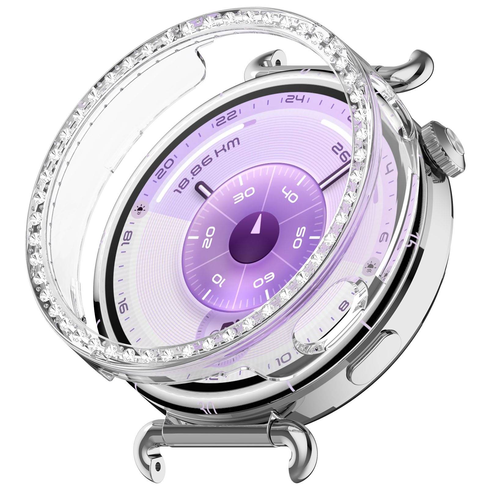 Einzelne Reihe Diamant Hohl PC Schutzhülle kompatibel mit Huawei Watch GT6 41MM