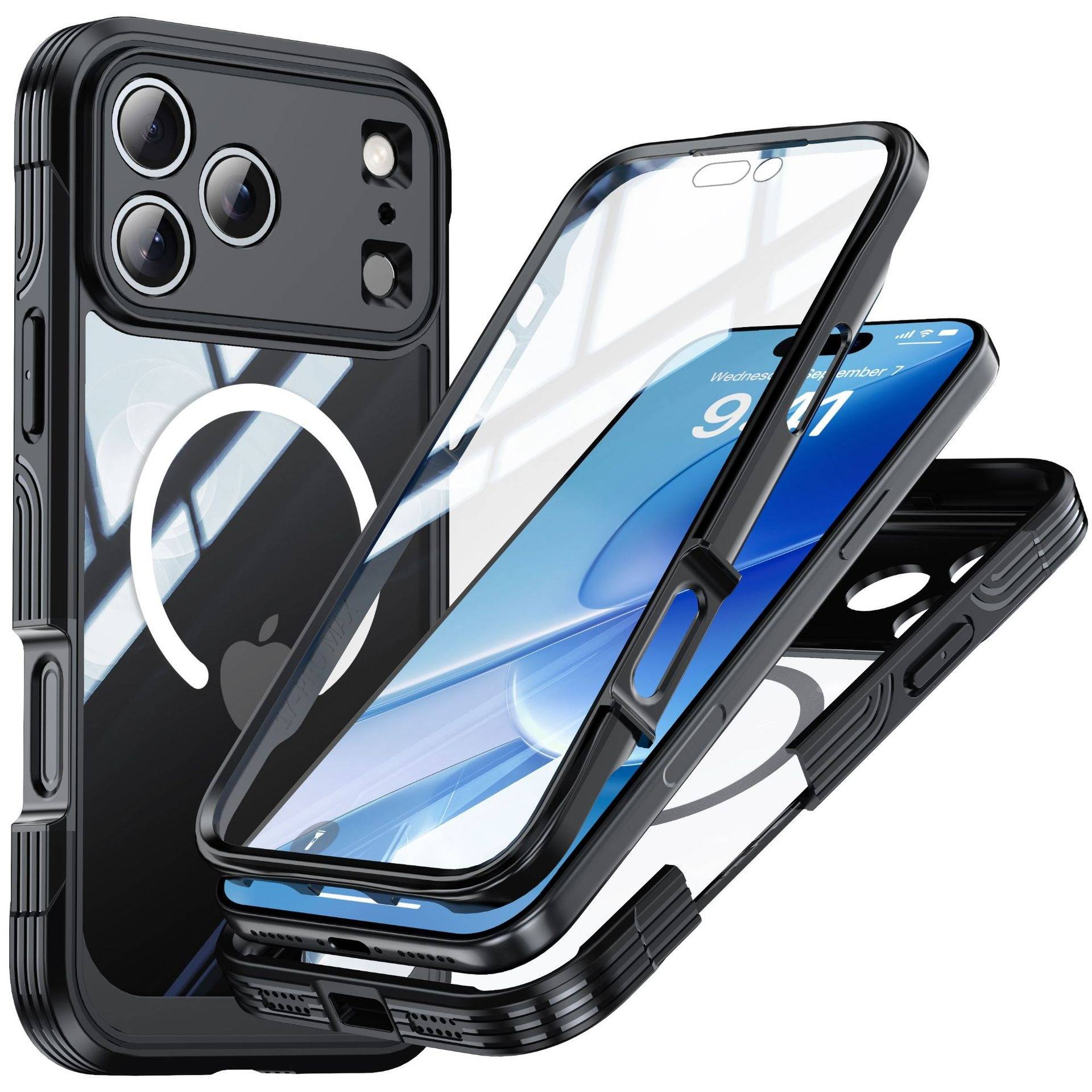 9H Panzerglas Handyhülle kompatibel mit iPhone 17 Air – Stoßfest, Magnetisch, Kratzfest