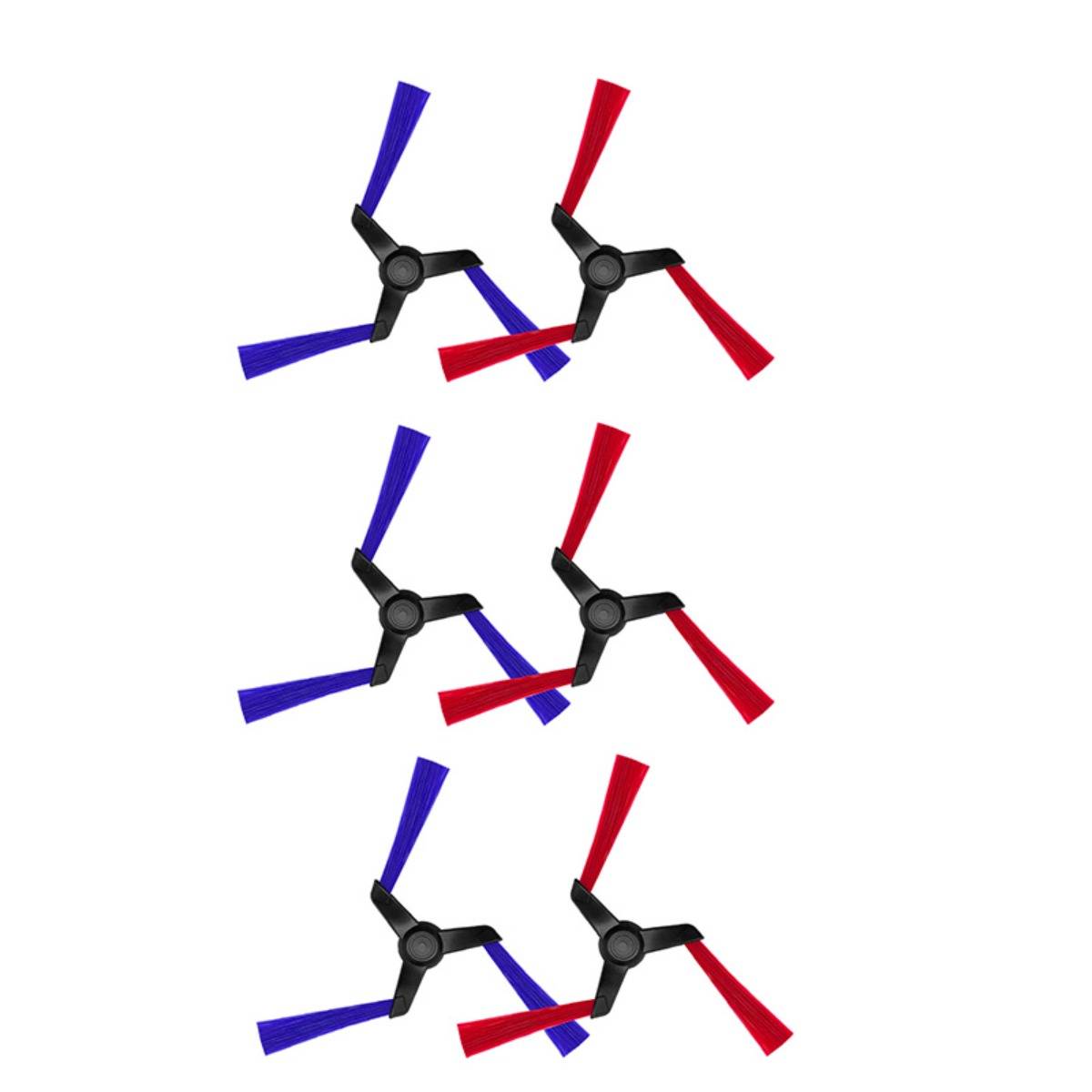 Illustration von sechs dreiflügeligen Ventilatoren, die in drei Reihen angeordnet sind, mit abwechselnd blauen und roten Flügeln auf weißem Hintergrund.