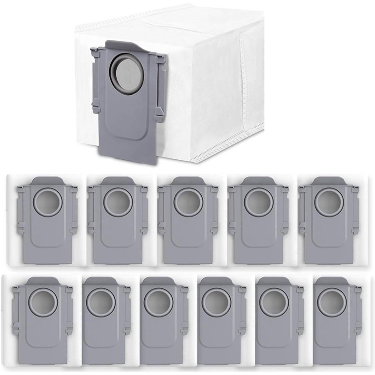 Ersatz-Staubbeutel, kompatibel mit Roborock Saugroboter - 12er Pack, 3.0L ABS + Vliesstoff