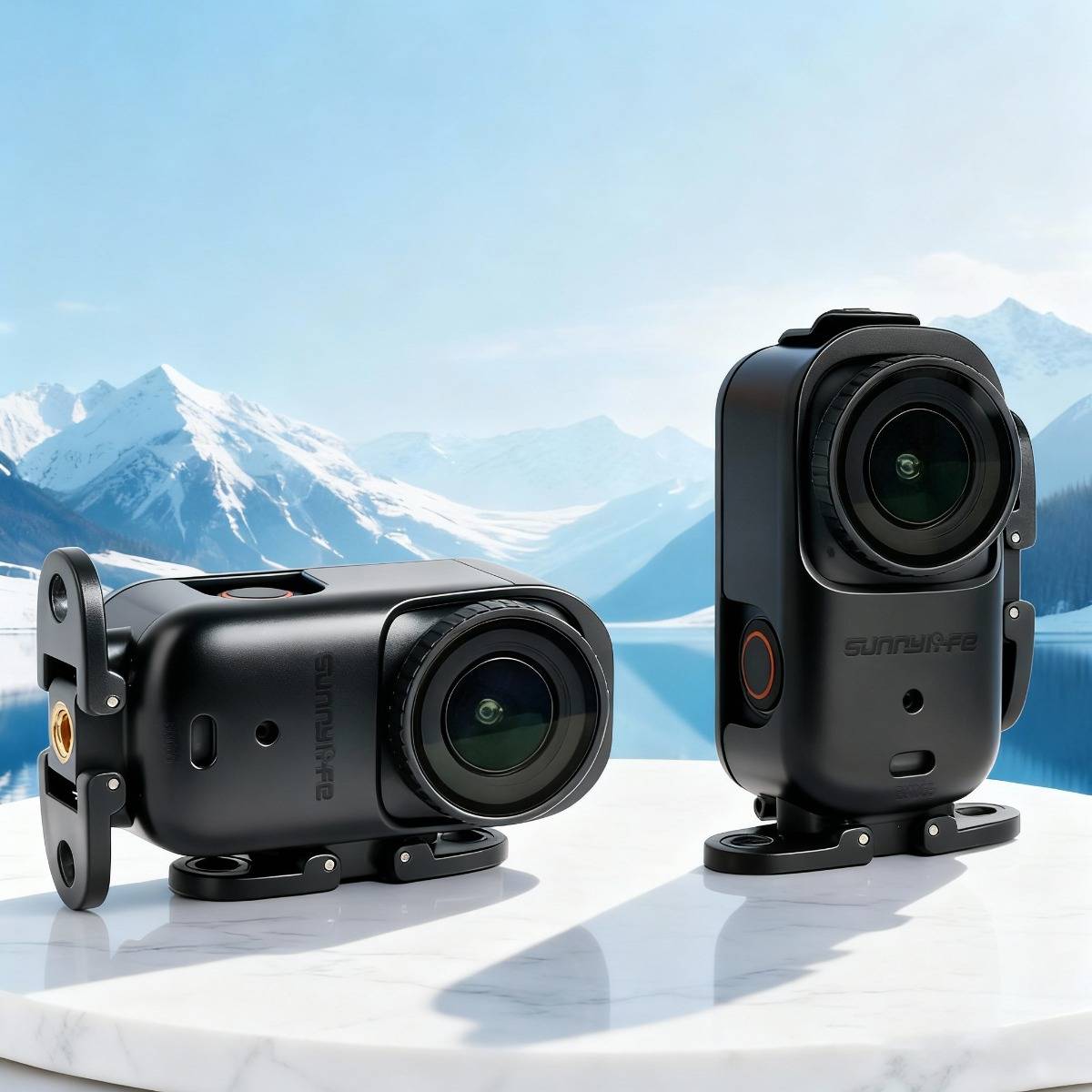 Faltbarer Horizontal-/Vertikal-Adapter kompatibel mit OSMO Nano – Schwarzer Schnellverschluss-Erweiterungsrahmen