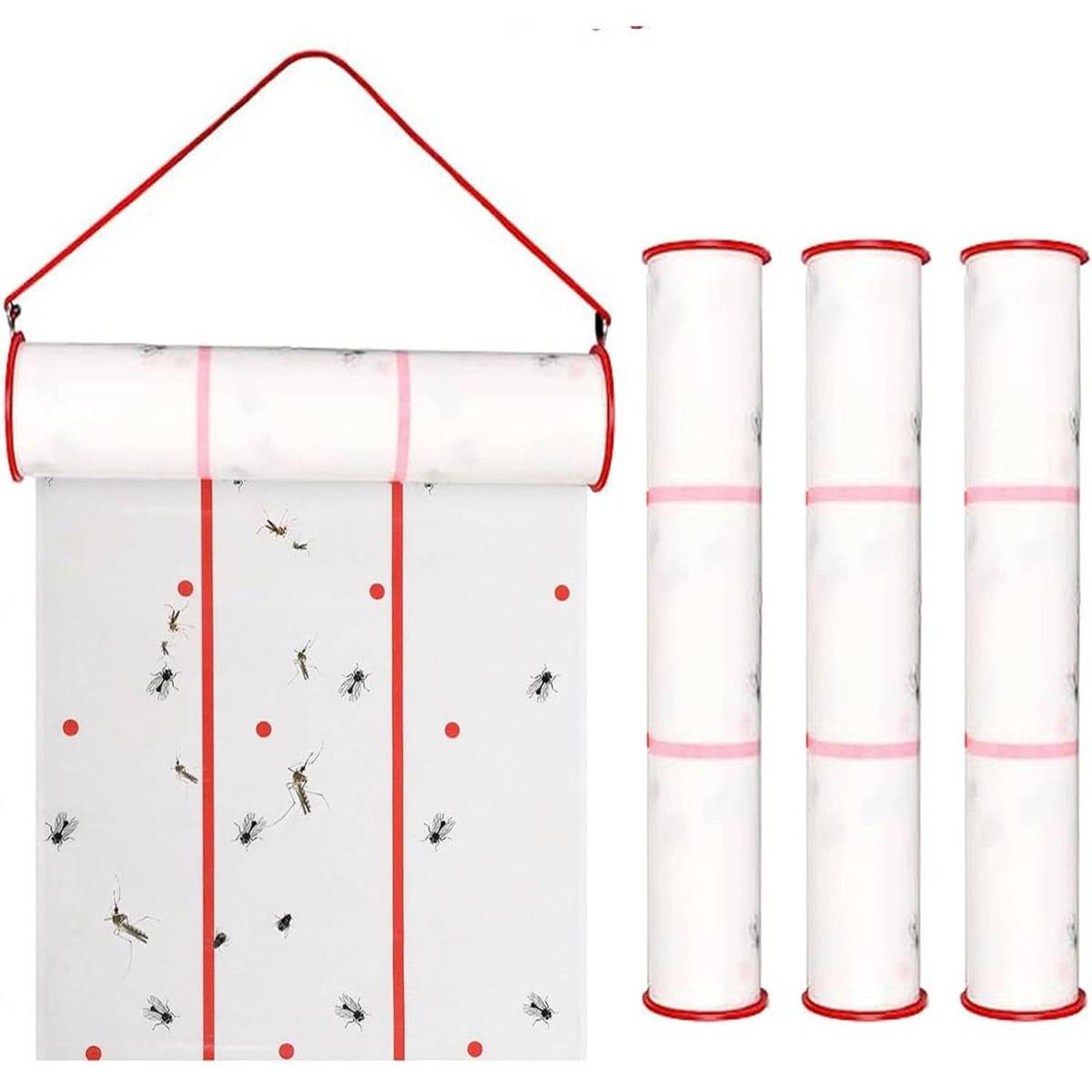 Fliegenfängerrolle 25 cm x 5 m – Stark haftendes, pestizidfreies Fliegenfängerpapier zum Aufhängen bis zu 4 m
