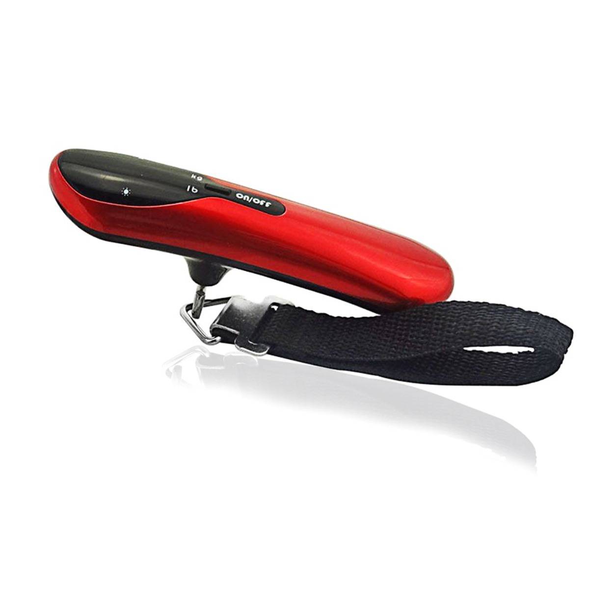 Digitaler Hänge-Kofferwaage mit LED-Anzeige, Hochpräzise 50kg/110lb Reisewaage Red