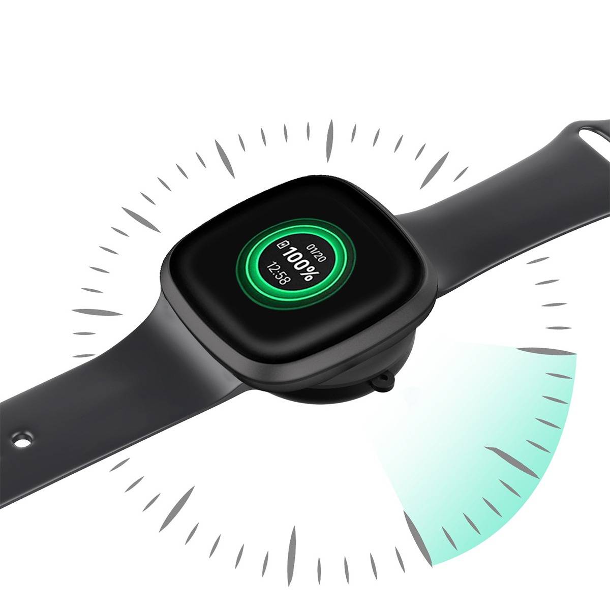Kompatibel mit Google Fitbit Versa 3/4/Sense 1/2/Ace LTE-Ladegerät – Schnelles und zuverlässiges Laden Black