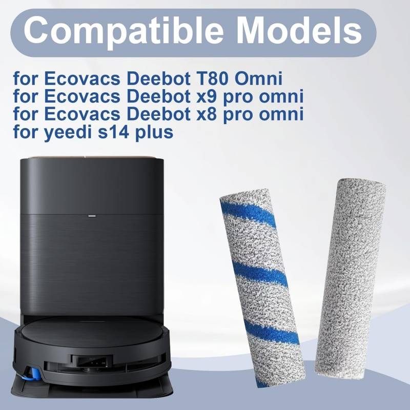 Ersatz-Hauptbürsten-Set kompatibel mit Ecovacs Deebot X8/X9 Pro/T80/X11 Serie - 4er Pack