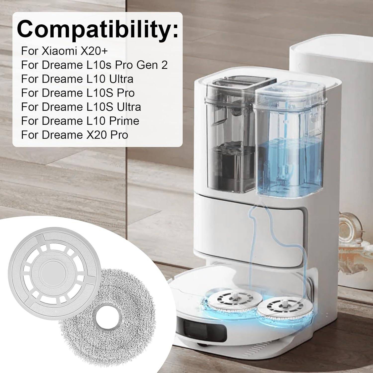 Ersatz-Mopptuch und Halterungsset für Roboterstaubsauger, kompatibel mit Xiaomi &amp; Dreame