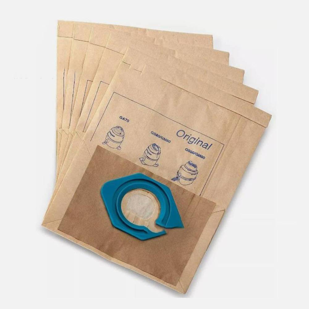 5er-Pack Mikrofaser-Papierstaubbeutel - Hellbraun, kompatibel mit Nilfisk GA70/GM80/GM90 Staubsaugern
