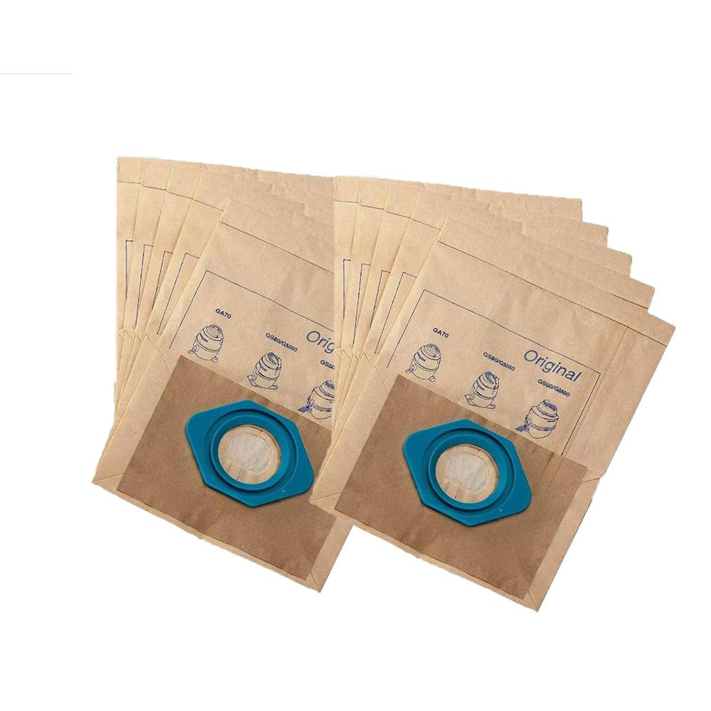 5er-Pack Mikrofaser-Papierstaubbeutel - Hellbraun, kompatibel mit Nilfisk GA70/GM80/GM90 Staubsaugern